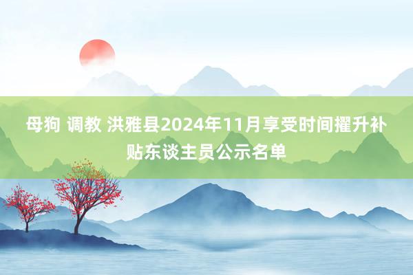 母狗 调教 洪雅县2024年11月享受时间擢升补贴东谈主员公示名单